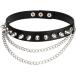 �y���s�A���i�zmaikun Punk Choker Necklace  Pu Leather Goth Choker Collar with Blac