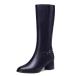 ���¹�͢���ʡ�WAYDERNS Women's Navy Blue Ankle Strap Zip Matte 2 Inch Low Heel