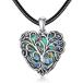 �y���s�A���i�zAOBOCO Tree of Life Choker Necklace 925 Sterling Silver Black Leathe