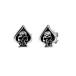 ���¹�͢���ʡ�Mens Women Spade Skull Stud Earrings 316L Stainless Steel Body P