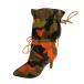 ZiSUGP Ankle Bootie Pointed Thin Fashion Camouflage Pattern Mid  ¹͢