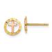 Auriga Fine Jewelry 14k Gold Two tone Circle with Cross Stud Ear ¹͢