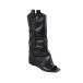 Liliana Women Fold Over Boots Wedge Heel Open Toe Mid Calf Boots ¹͢