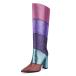 ���¹�͢���ʡ�FSJ Women Multicolor Knee High Boots Chunky High Heel Pointed To