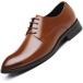 Men's Dress Oxford Shoes Formal Dress Shoes for Men Wingtip Lace-Up Business Derby Shoes Brown 9.5¹͢
