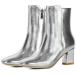 Caradise Womens Metallic Gogo Boots Square Toe Chunky Heeled Ank ¹͢