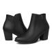 SHIBEVER Women's Ankle Boots Heel: Black Chunky Block Heels Slip ¹͢