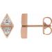 14k Rose Gold Diamond 2 Two Stone Bezel Set Stud Earrings (1/2 c ¹͢