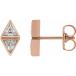 14k Rose Gold Diamond 2 Two Stone Bezel Set Stud Earrings (1/6 c ¹͢