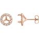 14k Rose Gold 6mm Round Shape Diamond Semi Set French Set Stud E ¹͢