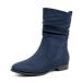 VJH confort Women's Mid Calf Boots, Almond Round Toe Low Heel Co ¹͢