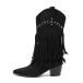 ¹͢ʡfereshte Fringe Boots For Women Stud Western Tassel Riding Cowgi