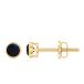 ¹͢ʡBezel Set Black Opal Solitaire Stud Earrings for Women | 4 MM |