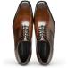 Dress Formal Shoes for Men Lace Up Square Burnished Toe Genuine Leather Non Slip Rubber Sole Slip Resistant Block Heel Anti-Slip Party (Color : Bro