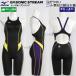  Mizuno .. купальный костюм Junior женщина WA одобрение 140cm N2MGC92597 черный × violet GX*SONIC STREAM половина костюм ( гонки открытый задний ) /2026FW