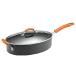 Rachael Ray Hard Anodized II Nonstick Dishwasher Safe 4.7l Covered Oval Saute with Helper Handle, Orange
