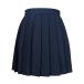 [Blostirno] юбка в складку Mini school мини-юбка одноцветный высокий ткань to колено длина форма женщина ученик старшей школы темно-синий (JP0062NY-L)