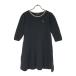 FRED PERRY Fred Perry сделано в Японии шерсть 5 минут рукав вязаный туника 8 черный женский б/у одежда б/у 