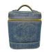 CHANEL Chanel здесь Mark vanity Denim ручная сумочка A01998 индиго немного царапина . загрязнения есть 