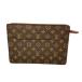 LOUIS VUITTON Louis Vuitton монограмма небольшая сумочка Homme ручная сумочка M51795 Brown 