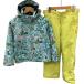 !! MIZUNO Mizuno Kids ребенок девочка зимняя одежда лыжи одежда комбинезон SIZE 130cm сверху мята, внизу желтый немного царапина . загрязнения есть 