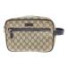 ** GUCCI Gucci ручная сумочка GGs шкив m кожа PVC покрытие бежевый Brown 131224 бежевый × Brown немного царапина . загрязнения есть 