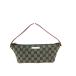 GUCCI Gucci женский ручная сумочка косметичка GG парусина 0391103 бежевый / красный немного царапина . загрязнения есть 