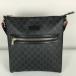 ## GUCCI Gucci сумка "почтальонка" сумка на плечо GGs шкив m коробка сумка для хранения бумажный пакет есть 474137 черный немного царапина . загрязнения есть 