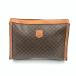 00 CELINE Celine Macadam рисунок Trio mf клатч ручная сумочка M92 Brown немного царапина . загрязнения есть 