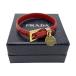 ** PRADA Prada кожа красный × Gold металлические принадлежности браслет коробка иметь немного царапина . загрязнения есть 