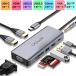 USB 9in1 ступица USB3.0 конверсионный адаптор VGA Type C 4K двойной HDMI VGA SD/microSD/TF устройство для считывания карт 3.5mm macbook ChromeBook iPad Air/Pro
