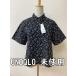  Uniqlo (UNIQLO) с биркой не использовался хлопок Short рубашка чёрный × белый маленький цветочный принт размер L