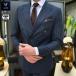  темно-синий блейзер двойной tailored jacket полоса весна / осень / зима мужской jacket хлеб деловой жакет большой размер . поступление 