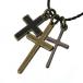 3 полосный Cross колье мужской латунь черный Gold bronze 10 знак . кожа шнур шнурок имеется античный способ мужской аксессуары мужской женский для мужчин и женщин пара 