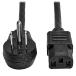 Desktop Computer AC Power Cord, Right-Angle NEMA 5-15P to C13-10A, 125V, 18 AWG, 6 ft., Black ¹͢