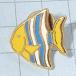  free shipping } fish * import antique pin badge A00470