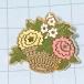  free shipping } flower * import antique pin badge A00508