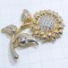  бесплатная доставка ) Vintage * подсолнух * античный брошь A31603