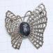  бесплатная доставка ) Vintage *... бабочка индиго цвет овальный детали * античный брошь A34425