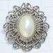  бесплатная доставка ) Vintage * серебряный цвет овальный kaboshon* античный брошь A34428