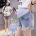  материнство брюки Denim брюки шорты тонкий лето короткий хлеб ... повреждение пижама часть магазин надеты брюки .. одежда приятный .. производство передний послеродовой модный 