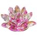  lotus. flower crystal glass ornament interior is s feng shui better fortune Mini size ( purple )