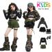  Kids танцевальный костюм хаки зеленый ребенок одежда камуфляж -ju камуфляж tops милитари костюм hip-hop куртка выставить девочка симпатичный Cheer девушка 