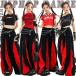  красный цвет чёрный цвет общий рисунок лето девочка Dance одежда Jazz Dance jazz Корея k-pop Kids танцевальный костюм выставить короткий рукав футболка .... с капюшоном . широкий брюки широкий 