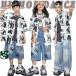  манга рисунок Denim лучший Kids танцевальный костюм выставить презентация отвечающий .. мужчина девочка модный симпатичный свободно casual рубашка Baseball рубашка to