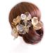 Lulu's ルルズ 花簪のUピン・ヘッドドレス ゴールド＆ホワイトパール（５本セット）卒業式 髪飾り 花簪のUピン・ヘッドドレスキャンペーン 着物　振袖　格安レンタル