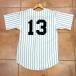 90 годы *Teamwork производства MLB Chicago белый носки Baseball рубашка в тонкую полоску рисунок number кольцо [13] Vintage бейсбол мужской 