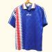  очень редкий *90s adidas Франция представитель Adidas Descente производства Home для игра рубашка рубашка-поло с коротким рукавом сделано в Японии мужской копия форма 