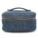 CHANEL Chanel здесь Mark Denim косметичка ручная сумочка косметичка макияж сумка голубой Gold металлические принадлежности A01997