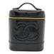 CHANEL Chanel здесь Mark косметичка ручная сумочка косметичка cosme сумка эмаль pa палатка кожа черный чёрный Gold металлические принадлежности 